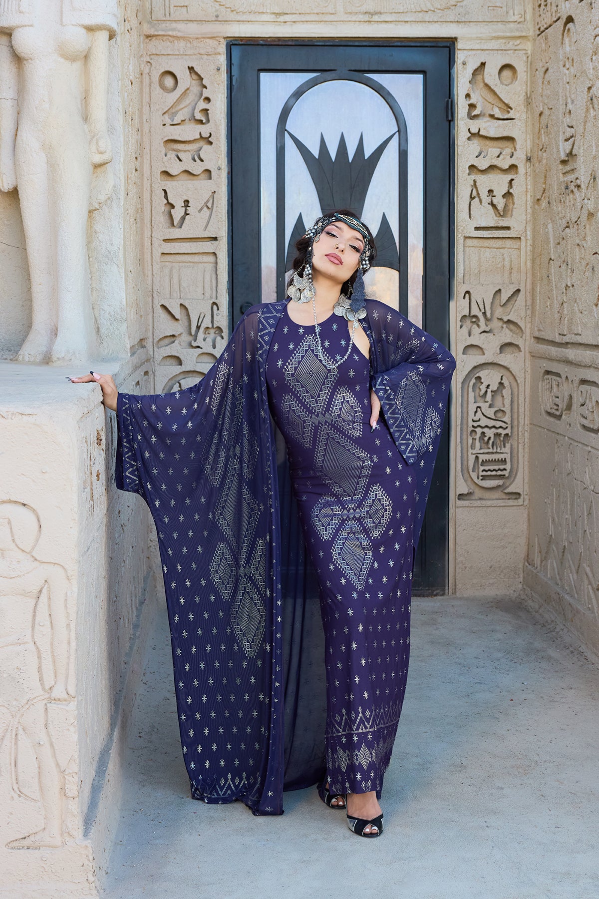 Dendera Zsa Zsa Robe Midnight Silver