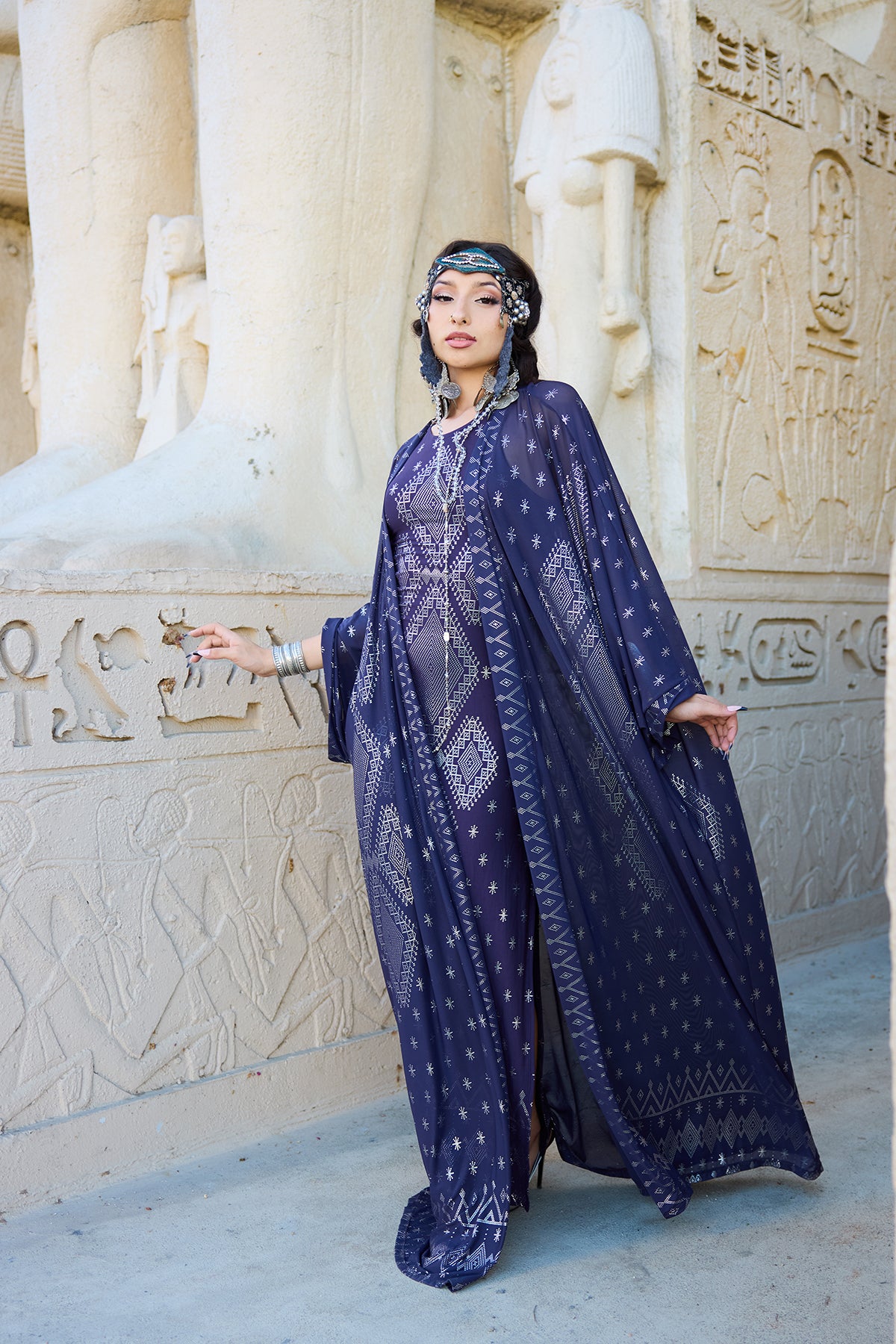 Dendera Zsa Zsa Robe Midnight Silver