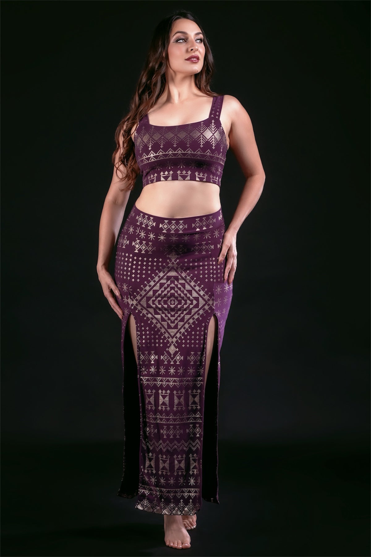 Neisha Bra | Aubergine Eco-Luxe Supportive Crop Tank