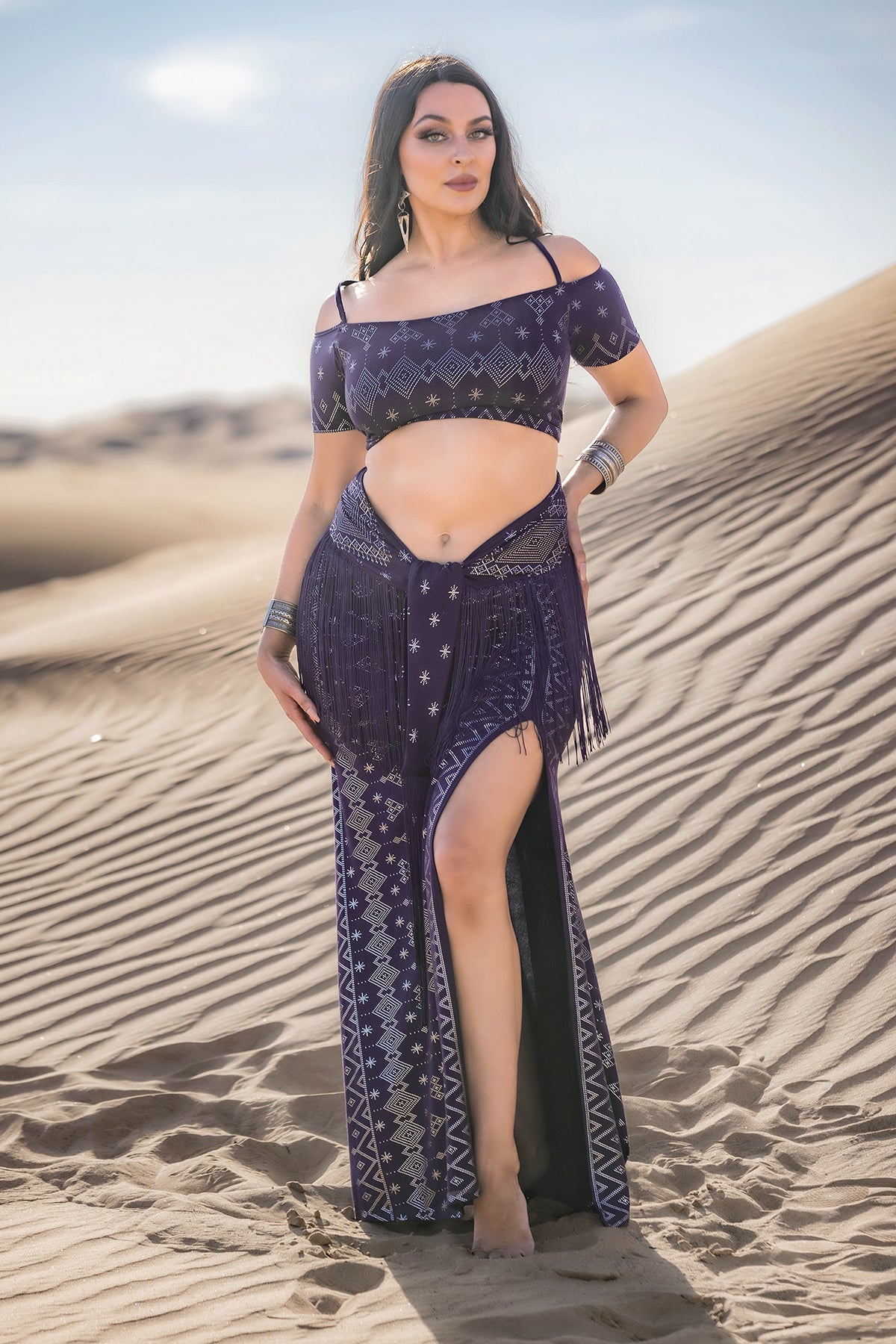 Dendera Shimmy Sash Midnight Silver