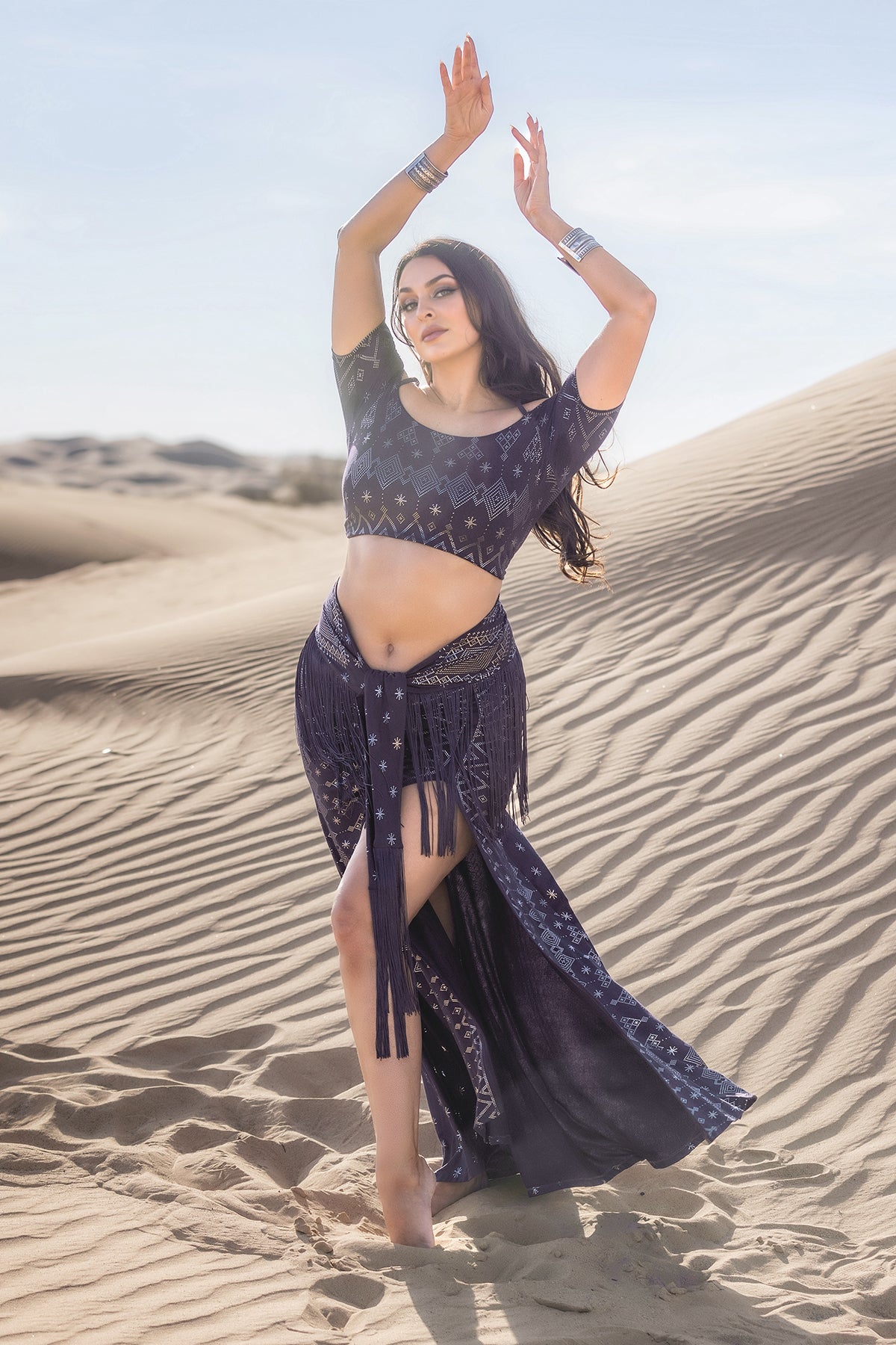 Dendera Shimmy Sash Midnight Silver