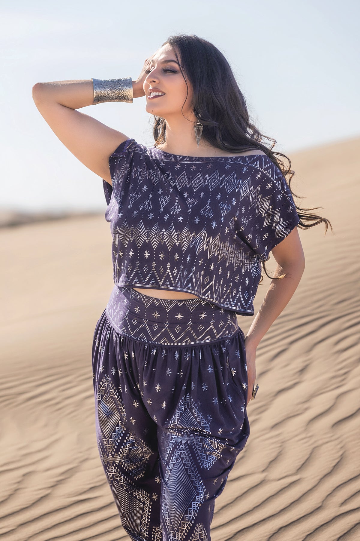 Dendera Dede Crop Top Midnight Silver
