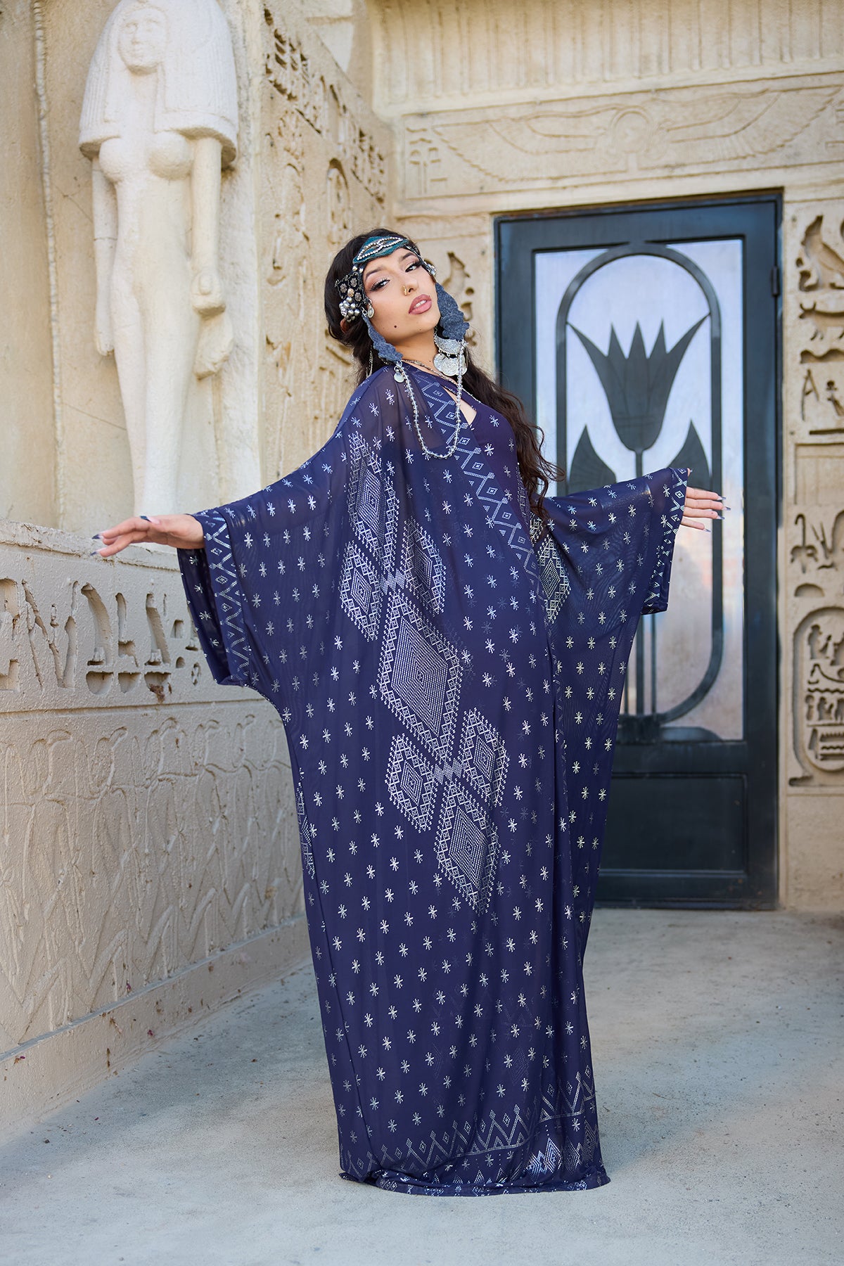 Dendera Zsa Zsa Robe Midnight Silver